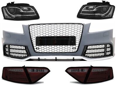 Für Audi A5 8T 08-12 RS5 -Look Frontstoßstange Wabengrill + Led Scheinwerfer #04