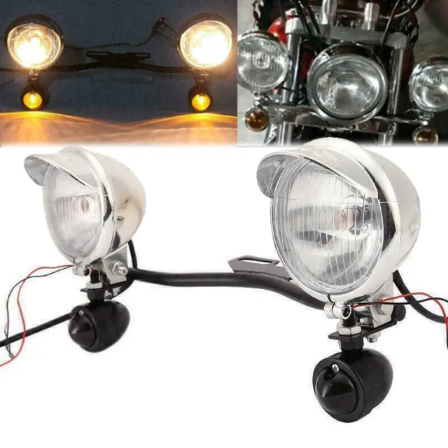 Passing Turn Signal Lamp Fog Spot Light Bar For Harley Touring Motorcycle