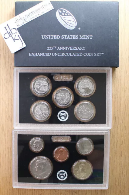 2017 225th Anniversary Enhanced Coin Set - Uncirculated - 10 Coin Set