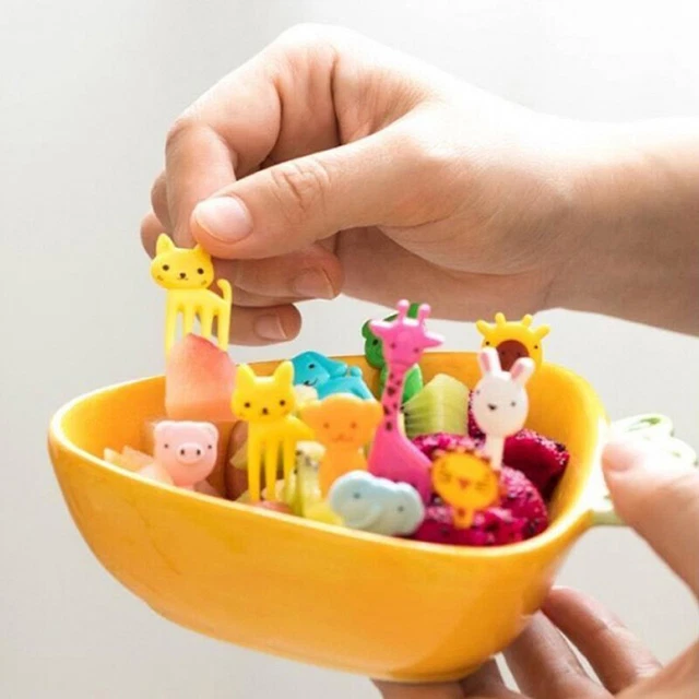 10pcs süße Mini Tierfarm Cartoon Food Picks Kinder Snackkuchen Desse-DB