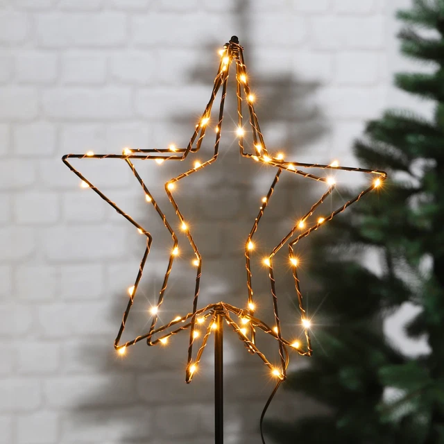 LED GARTENSTECKER STERN Deko Advent Weihnachten Beleuchtung Balkon