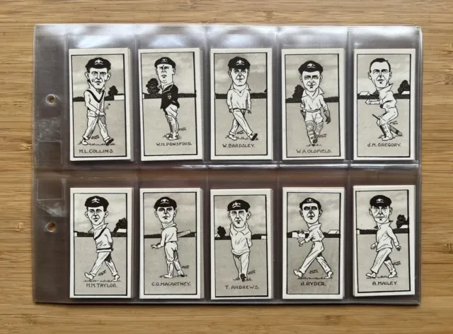 1926 R&J Hill  -  Set Of 50  -  Caricatures  Of  Famous  Cricketers  !