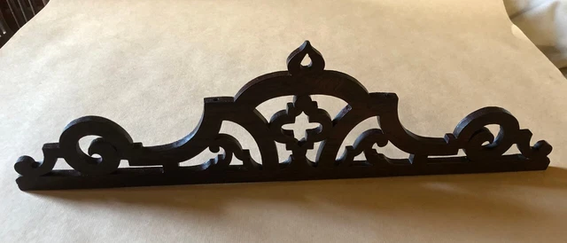 Antique Rosewood Carved Pediment — salvaged architectural wood