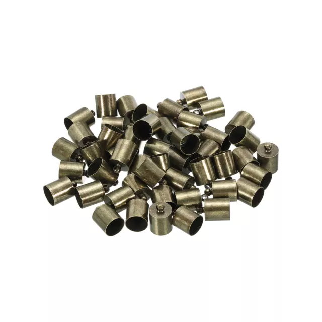 50Pcs Cord End Caps 8.5mm Brass for Jewelry Making 9mm Length Bronze