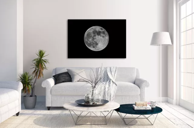 Celestial Bright Full Snow Moon Canvas Print Wall Art Picture Home Decor 2