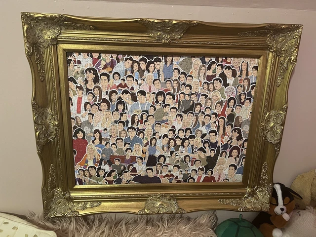 Vintage French Provincial Gold Ornate Large Picture Frame “Friends” Puzzle