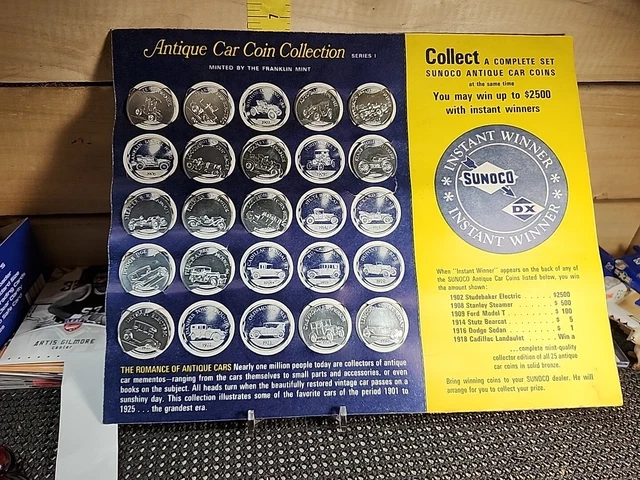 SUNOCO ANTIQUE CAR Coin Collection Series 1 Original Paper Album BV Not