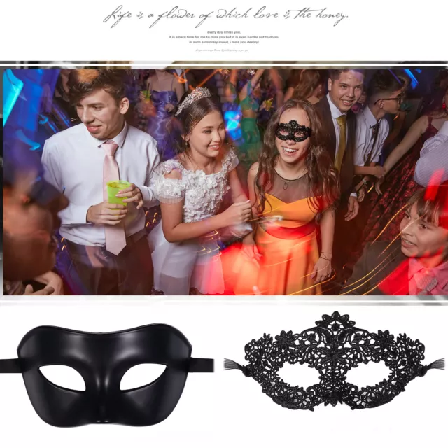 Couple 2pcs Masquerade Masks Venetian Costume Ball Wedding Cosplay Party Mask 3