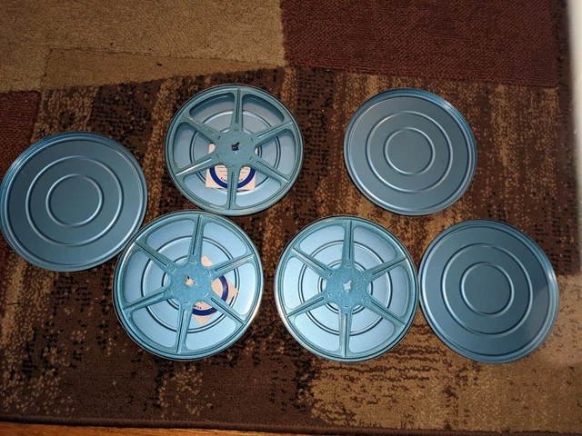 LOT of 3 Vintage 8mm Film Reels with Canisters 7"