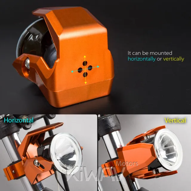 3" round fog light halogen H3 12V 55W ECE orange shield xPAIR fits Moto Guzzi
