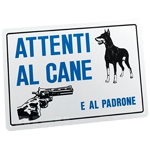 TARGA SEGNALETICA ATTENTI AL CANE PP CM 20X30 – Expertshop-2009