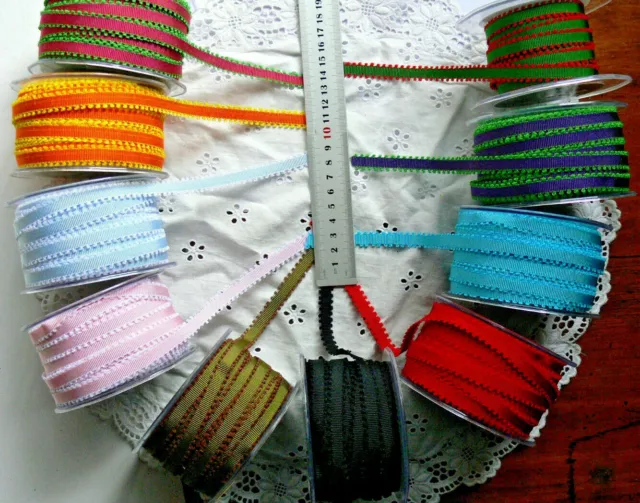 Grosgrain Ribbon Picot Edge 10mmWide 3 MetLengths 10 Colour Choice May Arts AL11