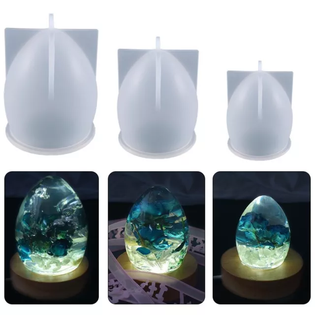 3D Kristall Ei Kugel Harz Gießform Silikon Schmuck Epoxid Kerze Form Handwerk