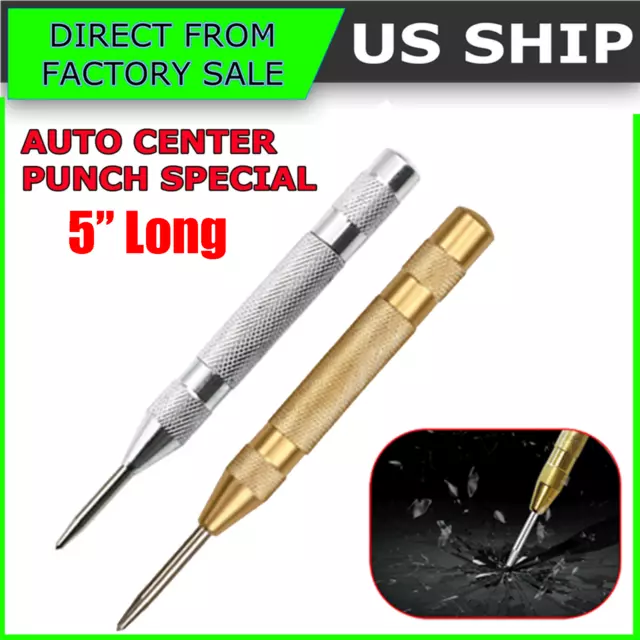 Automatic CENTER PUNCH Tool Adjustable Spring Loaded Super Strong Metal Drill