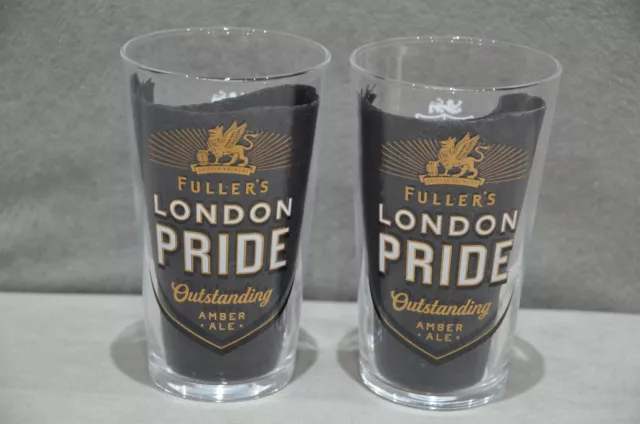 2x Fuller's London Pride Amber Ale Beer Pint Glass British & Irish Lions 2021