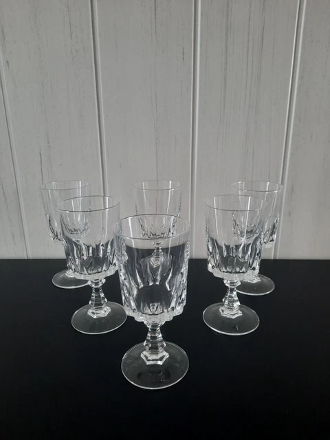 6 verres à vin blanc cristal d'Arques modèle LOUVRE