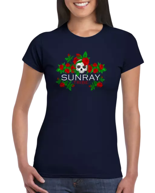 Teschi e Rose Tshirt donna 5 varianti colore Sunray Tribe Skulls & Roses