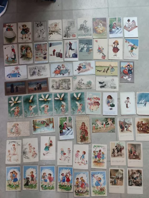 Lot De 61 Cartes Postales Anciennes Cpa Fantaisie-Enfants/Bebes.poulbot..