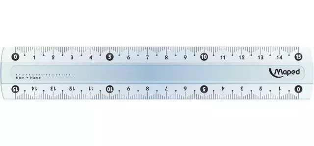 [Ref:146507] MAPED Règle plate Plate Essentials Plastique 15 cm Transparente
