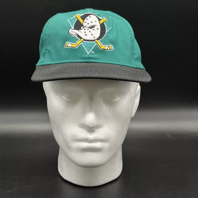 90's Anaheim Mighty Ducks American Needle Block Head NHL Snapback Hat –  Rare VNTG