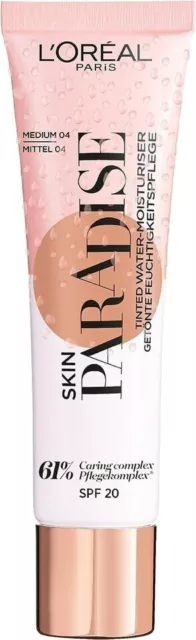 L'Oreal Paris Skin Paradise Tinted Moisturiser SPF20 Medium 04 * FREE GIFT *