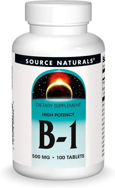 Source Naturals Vitamina B1 500mg 100 Tabletas, Energía y Metabolismo Soporte