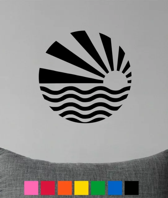 Art Deco Sun Motif Wall Art Matt Vinyl Sticker Cupboard Decal FACING LEFT