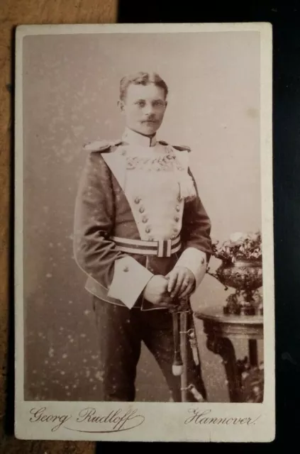 Soldat Uniform Epauletten - Offizier Königs Ulan ? Säbel / CDV Rudloff Hannover