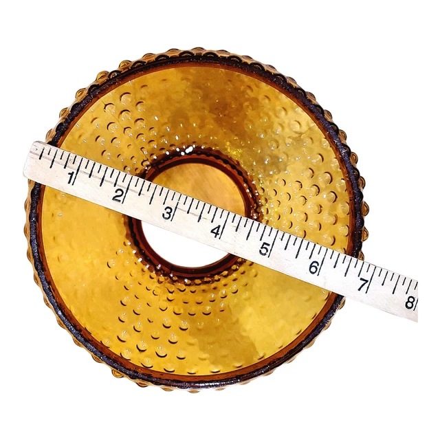 Vintage Amber Hobnail Glass Lamp Shade GWTW Oil Lamp Student Lamp 7" Fitter 3