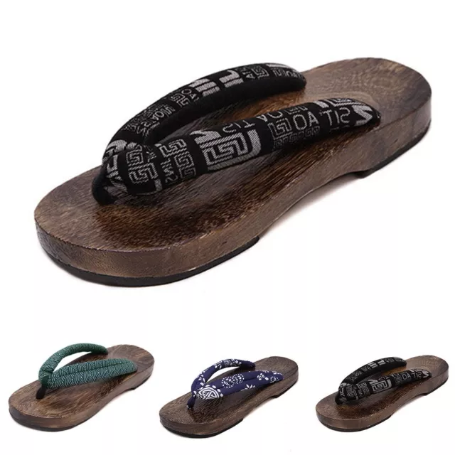 Sandales classiques hommes sabots japonais Geta tongs mode pantoufles en bois pa