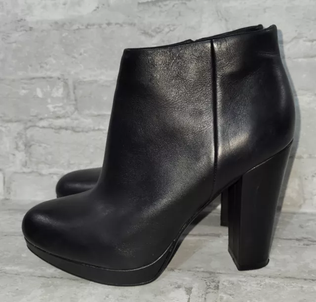 ALDO WOMEN'S ANKLE Boots Size 6.5M US Black Leather Covered Heels 37 EU ...