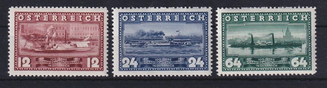 Österreich 1937 100.Jahrestag Donaudampfschiffahrt Mi.-Nr. 639-641 ungebraucht *