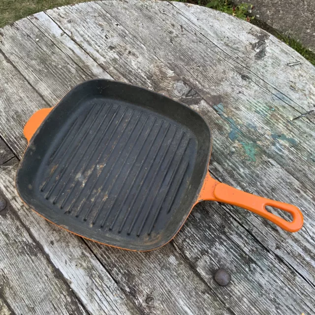 Gusseisenpfanne Bratpfanne Grill orange