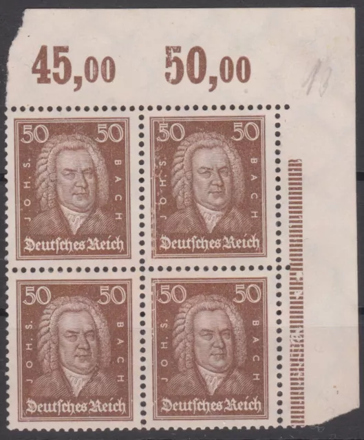 == DR Weimarer Republik Mi. 396 Vierer/Oberrand * ==