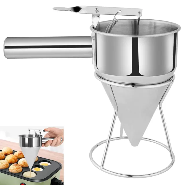 Stainless Steel Pancake Batter Dispenser, 1200ml Funnel Cupcake Dispenser