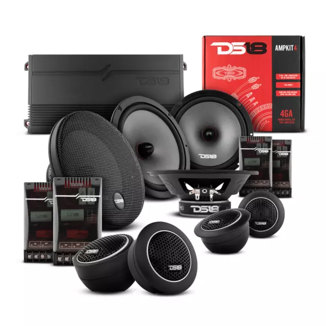DS18 PRO-GM8.4PK+AMP Loudspeakers and Tweeters Package Including
