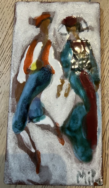 Vintage Croatian Ceramic Plaque Tile Painting Art Mila Dubrovnik Signed 1987