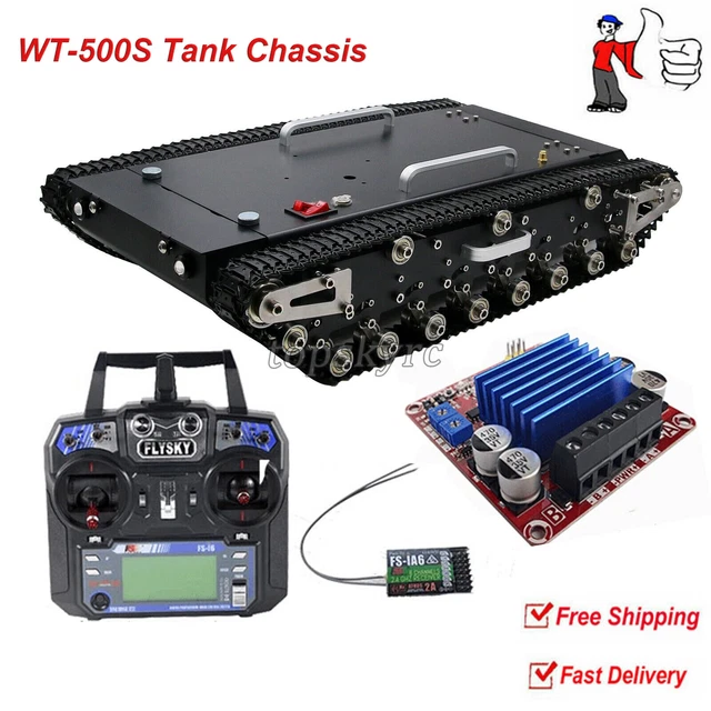 WT-500S Tank Chassis Robot Chassis Remote Control Smart Car with Control System