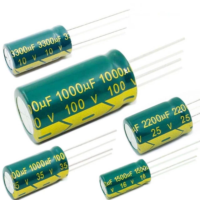 High Frequency LOW ESR Radial Electrolytic Capacitor 1uF -22000uF 6.3V- 450V