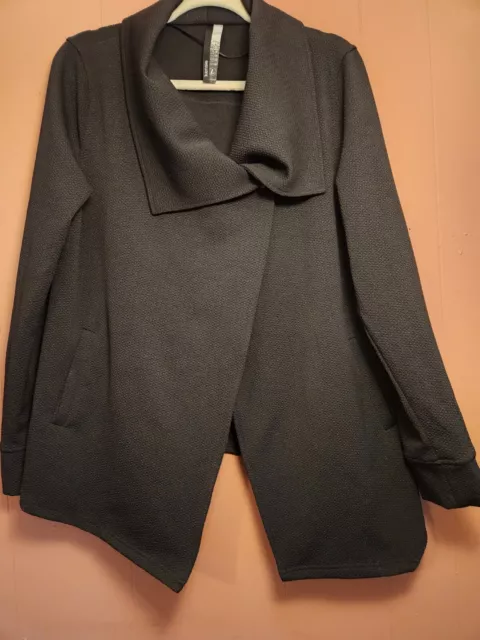 Kensie Women's Sz L One-Snap Black Blazer Jacket w/Pockets