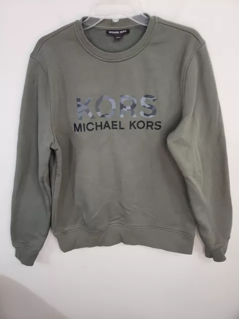 Michael Kors Green Sweatshirt W/ Camo Logo Women's Size L