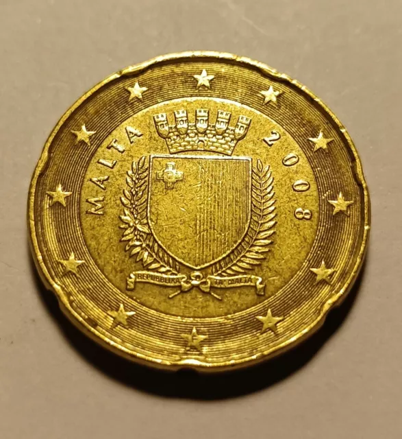 20 Centesimi Di Euro Malta 2008 Simbolo F Su Stella