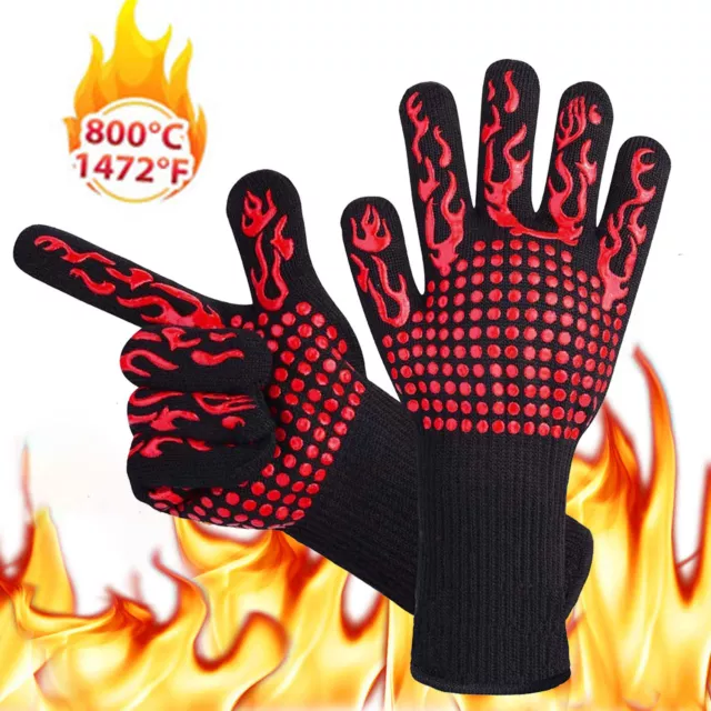 1 PAIR BBQ Oven Gloves 1472°F Heat Resistant Grilling Non-Slip  GIFT ITEM