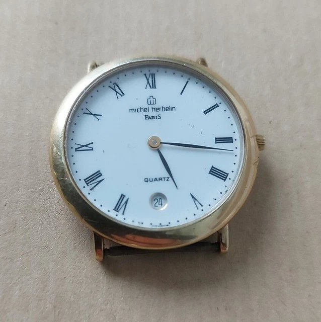Montre MICHEL HERBELIN PARIS Quartz Plaqué Or Pile Neuve Montre MICHEL HERBELIN PARIS Quartz Plaqué Or Pile Neuve