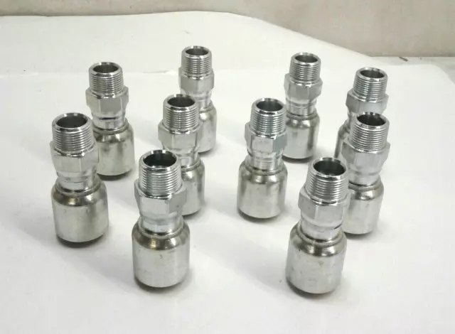 Parker 11343-16-16 Crimp Hydraulic Fitting 1"Hose x 1" NPT Male Pipe Swivel 10Pk