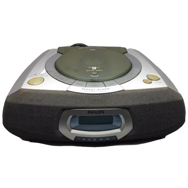 PHILIPS AJ3936/17 STEREO Clock CD Player AM FM Radio Dual Alarm Vtg ...