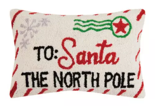 Peking Handicraft - Letter to Santa 12" x 18" Wool Hook Pillow - 31TG1171C18OB