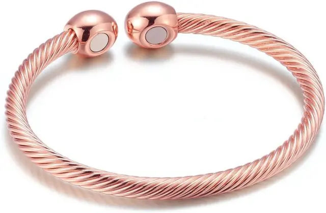 Pulsera Magnetica De Cobre Para Mujer Hombres Dolores Artritis Oro Rosa