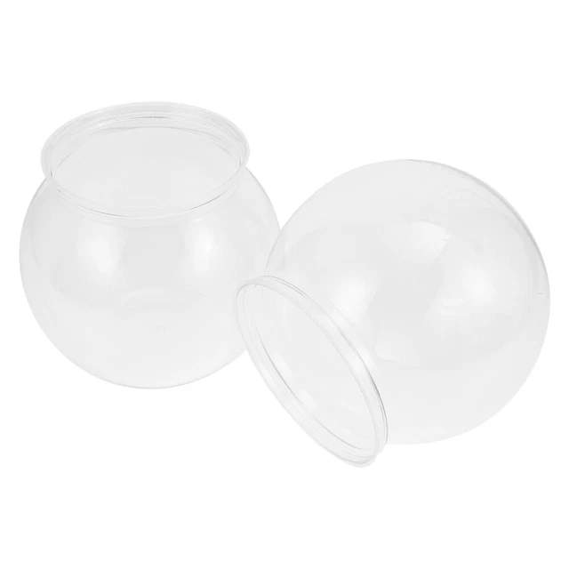 2 Pcs Fish Tank The Pet Office Large Plastic Bowl Clear Terrarium Small Bowls