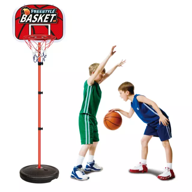 Canestro da basket regolabile con tabellone per esterno bambini base piantana